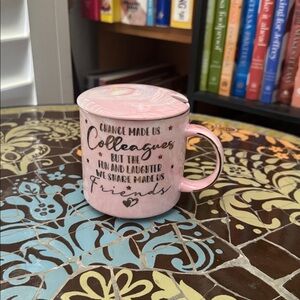 Pink Ceramic Mug with Lid
